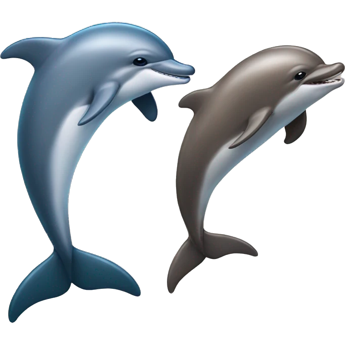 Dolphin playing with an otter emoji