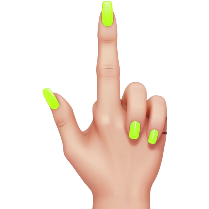 cyberpunk style neon middle finger with long neon nails emoji