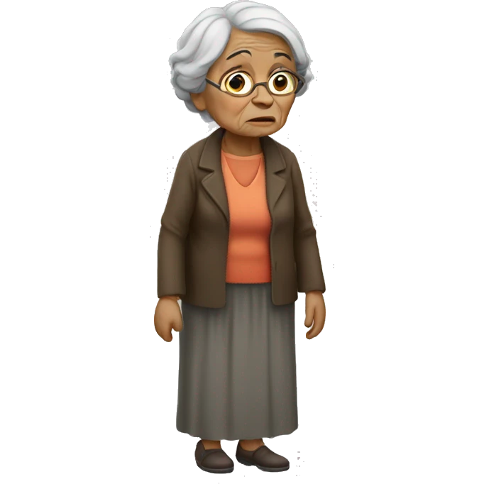 old woman sad standing full body emoji