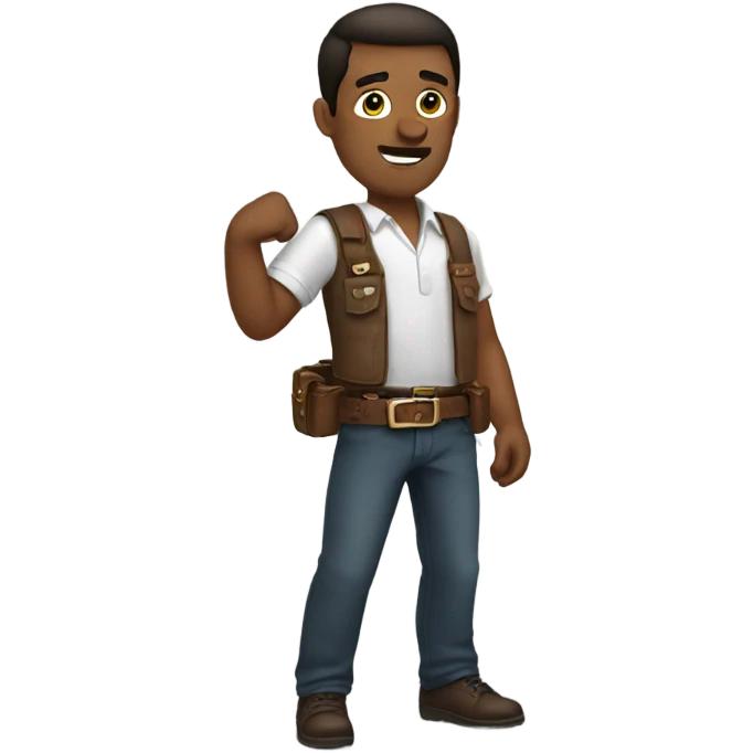 man with a belt in his hand emoji