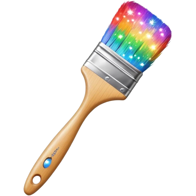 paintbrush with sparkles around emoji