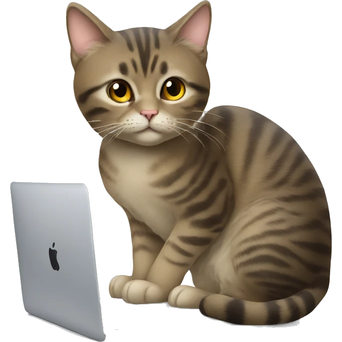 cat with mac book emoji
