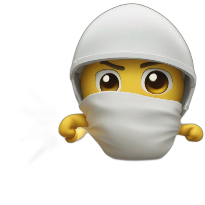 An unstoppable force facing an immovable object emoji