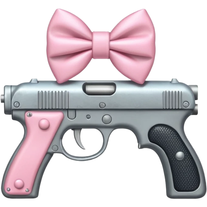 Gun with a light pink bow emoji
