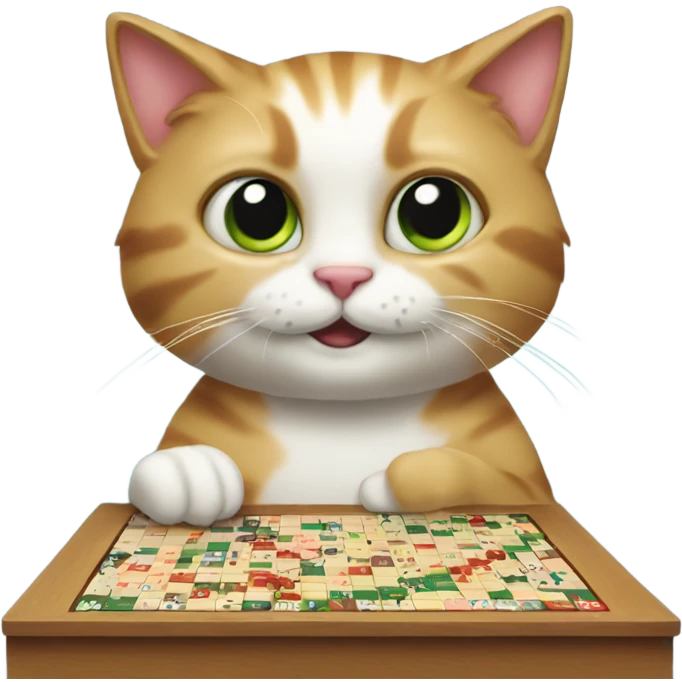 Cat playing scrabble  emoji