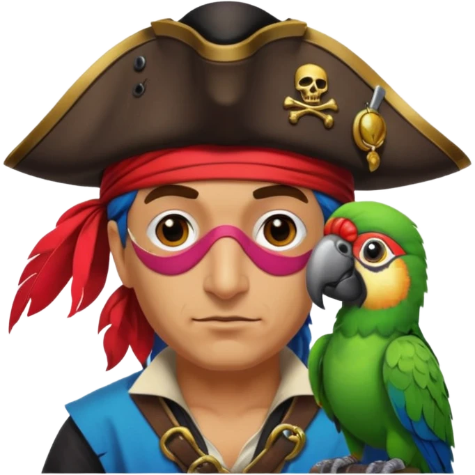 pirate and parrot emoji