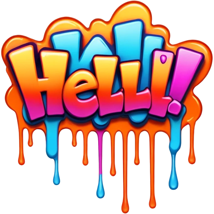 Graffiti the word Hell yeah emoji