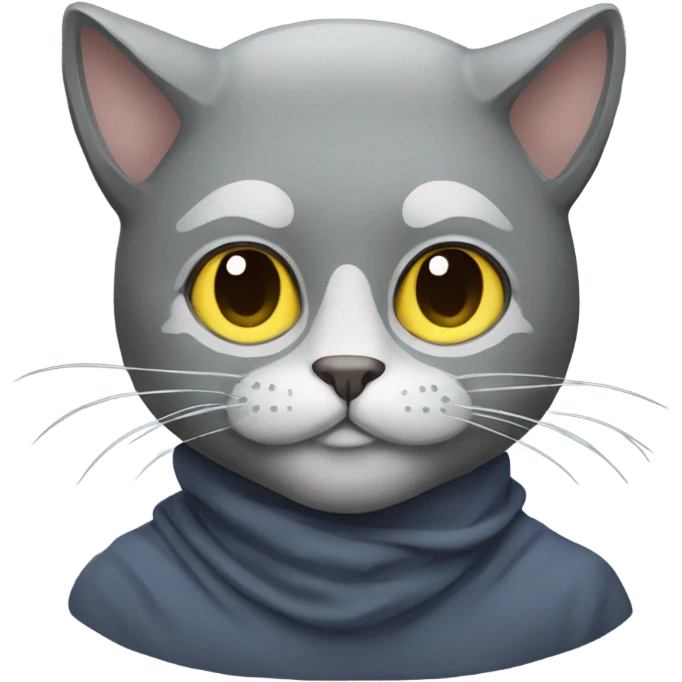 grey cat with mask emoji