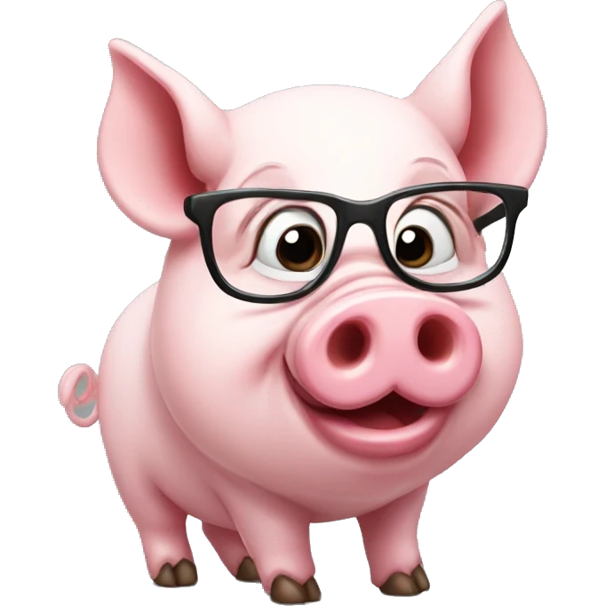 cute pig with glasses emoji