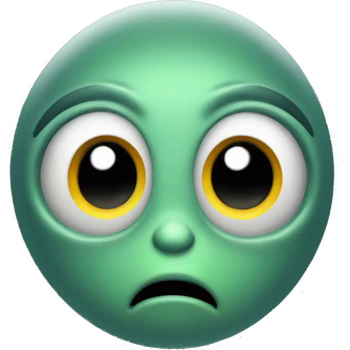 An alien with a surprised face emoji