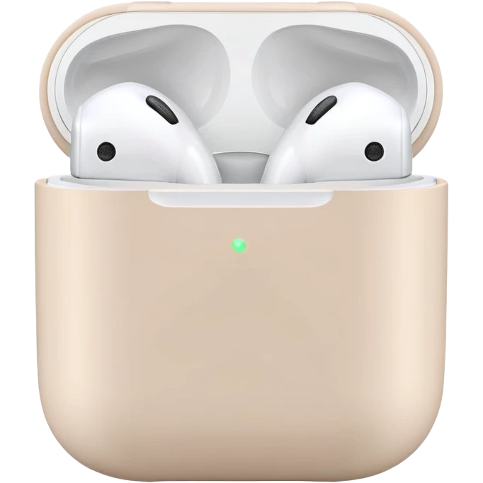 Airpods in a pale beige case emoji