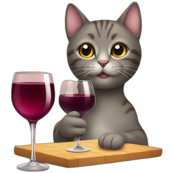 cat drinking wine emoji