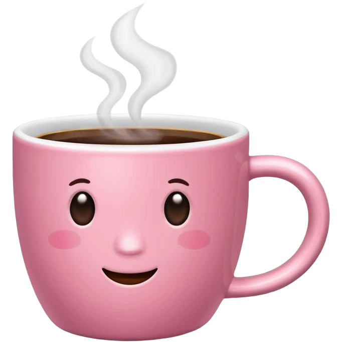 A pink cup of coffee emoji