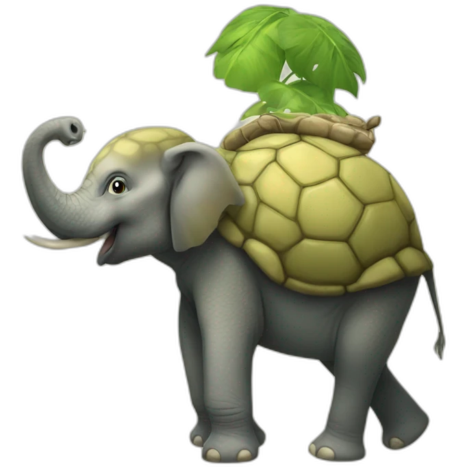 Tortue sur un elephant emoji