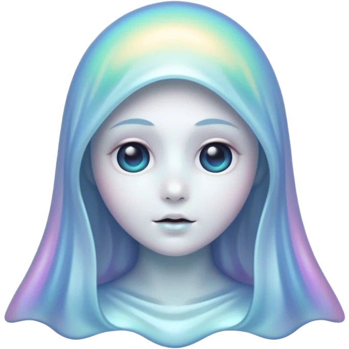Holographic chrome ghost emoji