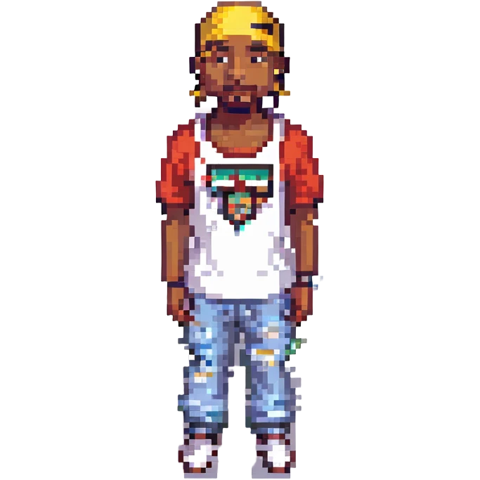 2Pac в полный рост, no background emoji