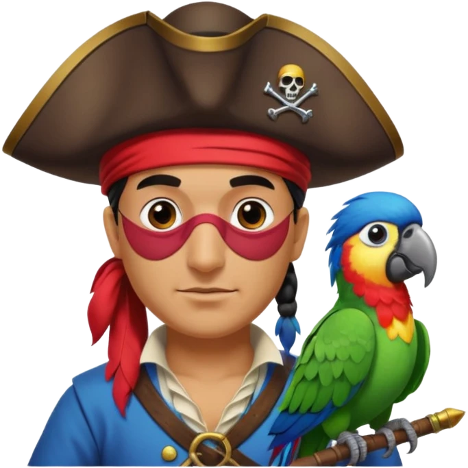 pirate and parrot emoji