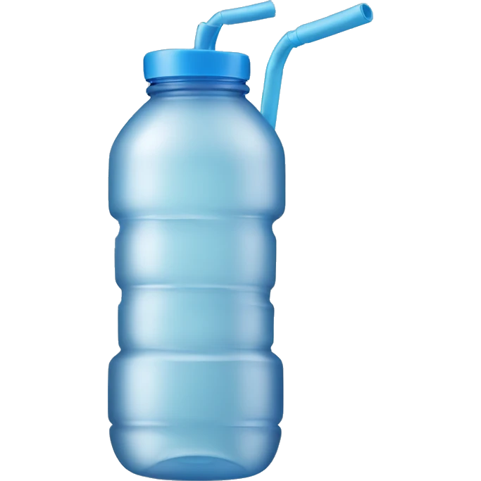 Water bottle with handle and straw emoji