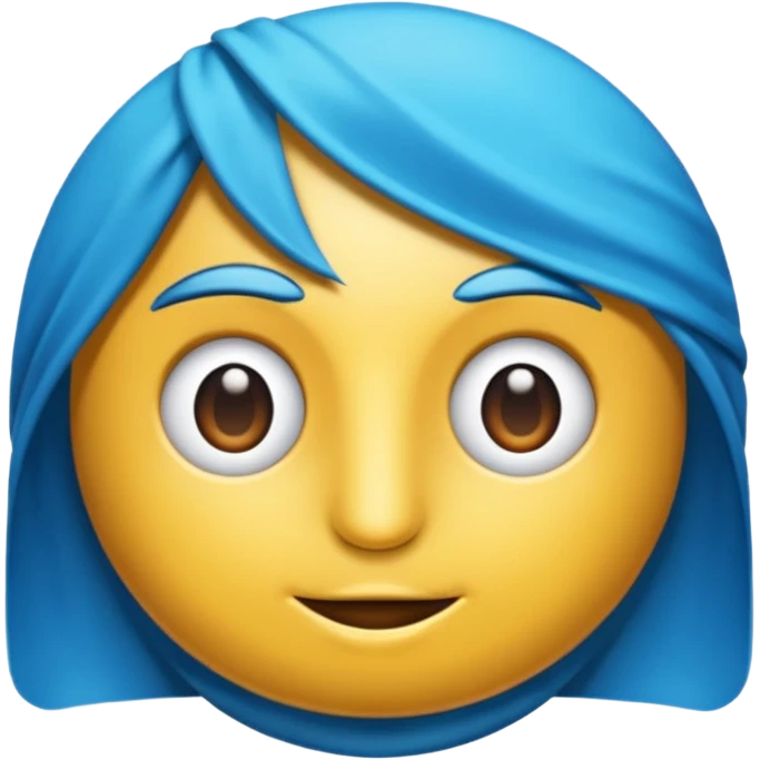 Sadece mavi renkte olan bir fransız kornası emoji