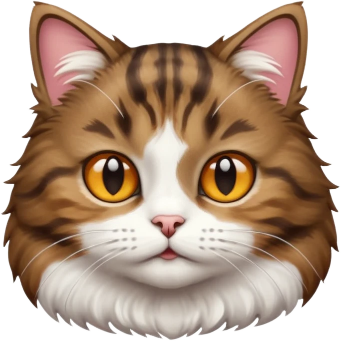 dark brown tabby and white cat playing emoji