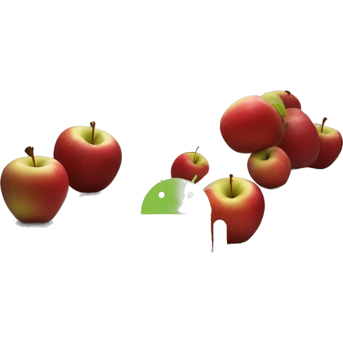 O Android juntando Android joining Apple a Apple emoji