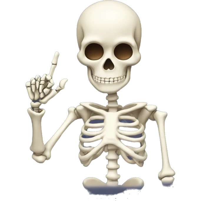Skeleton pointing and giving ok sign emoji