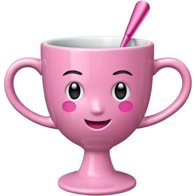 Hellrosa standlay Cup mit pinkem ,,L“ Anhänger emoji