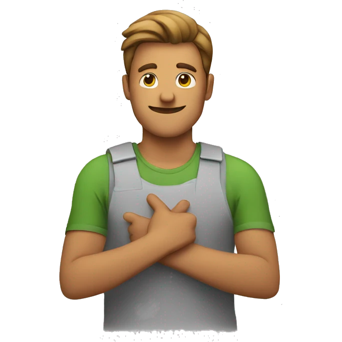 a guy making an x sign by crossing his hands emoji