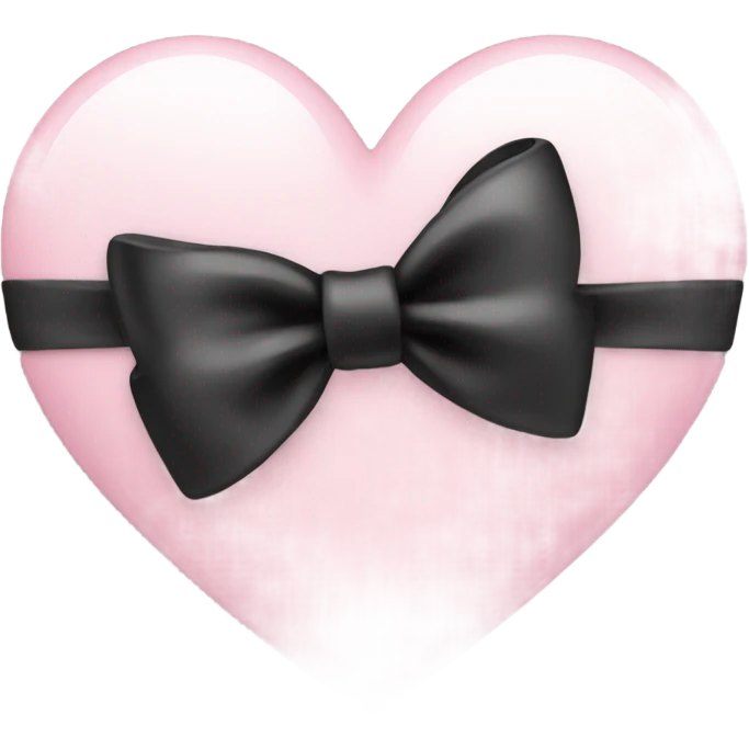 light pink heart with a black bow  emoji