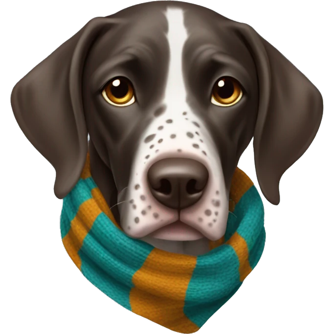 german short haired pointer dog in scarf emoji