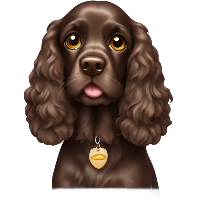 chocolate working cocker spaniel emoji