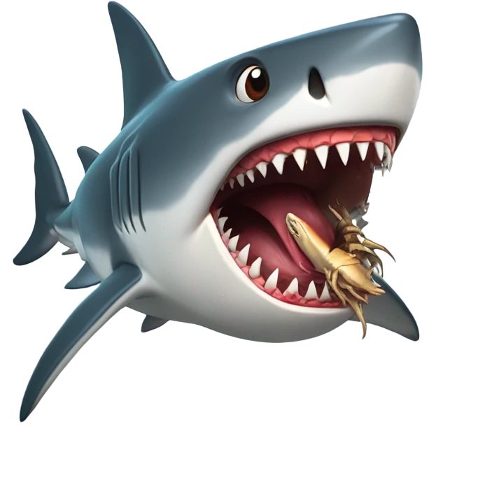 Shark eating crabs  emoji