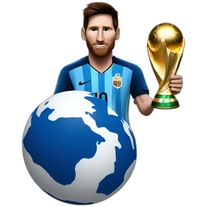 Messi with the world cup emoji
