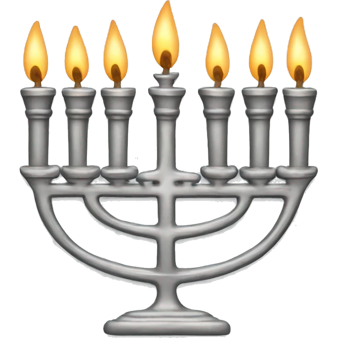 Silver Menorah with 8 candles in a row emoji