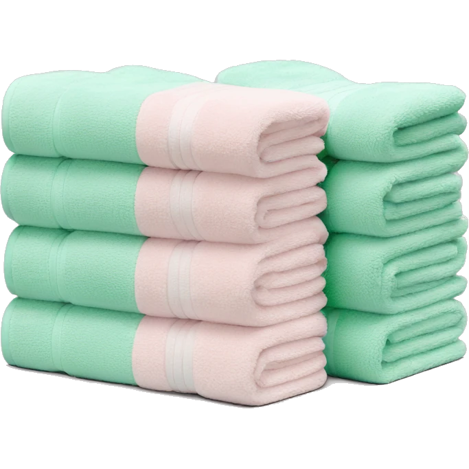 Light pink and mint stacked towels emoji