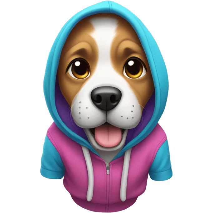 Dog wearing a hoodie emoji