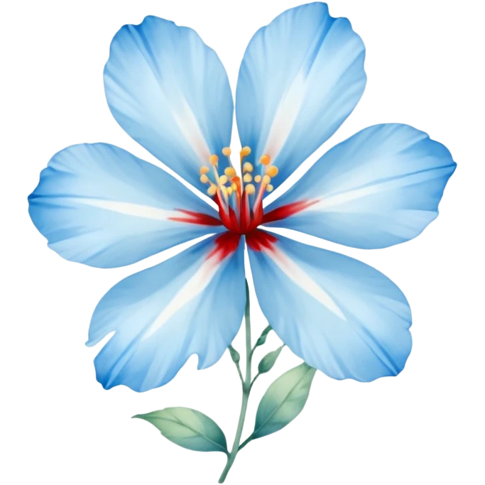 light blue flower bleeding emoji