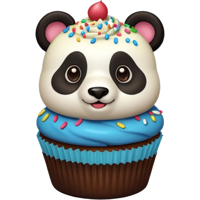 panda holding single cupcake emoji