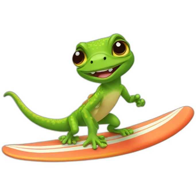 Gecko surfing emoji