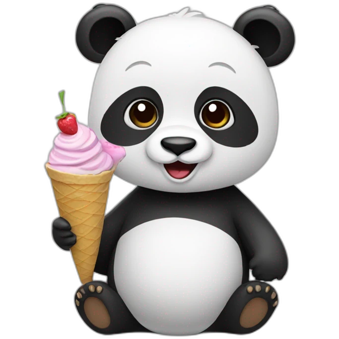 Panda eating ice cream emoji