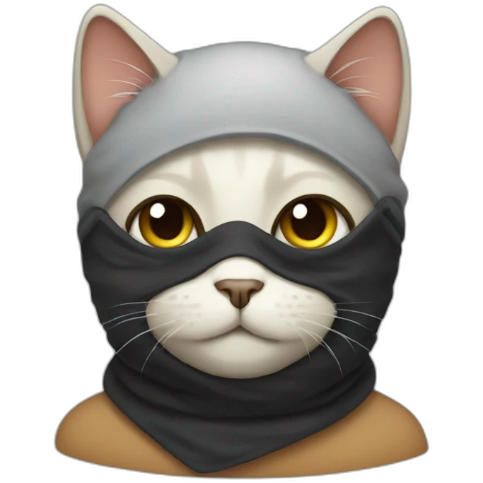 Cat with balaclava emoji