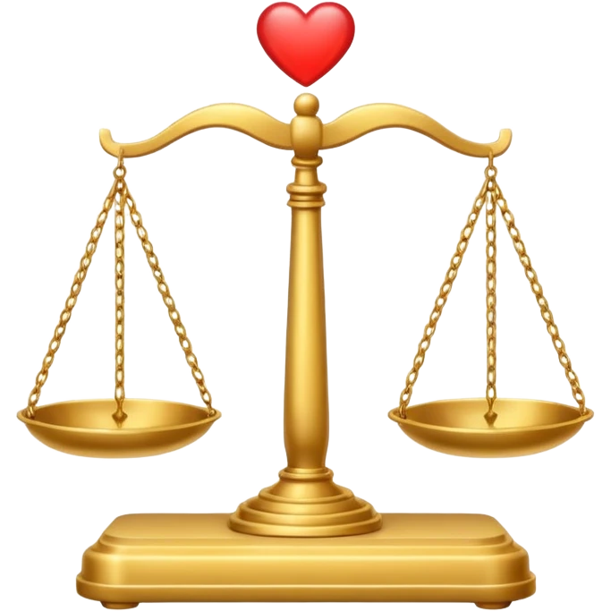 scale with a heart symbol emoji