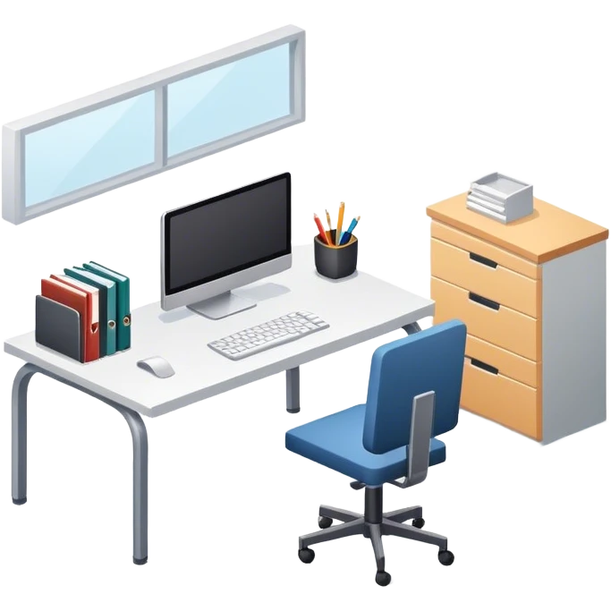 Minimalist office, isometric  emoji