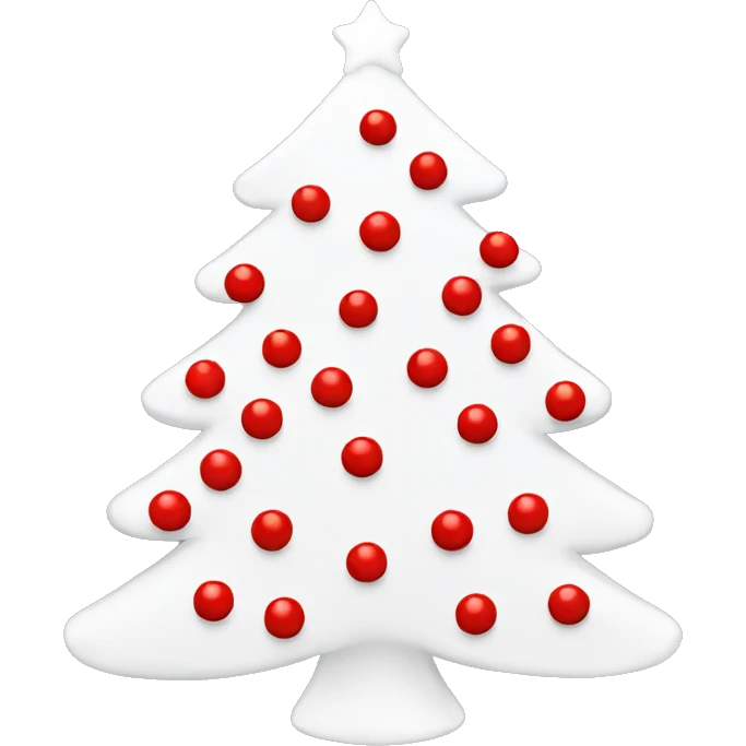 White Christmas tree with red decorations  emoji