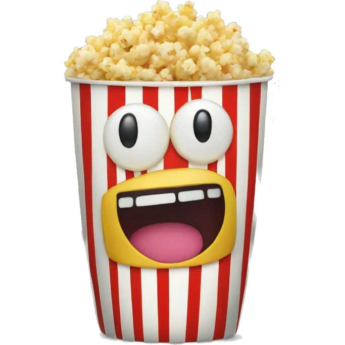 Popcorn in a striped cup with a TV emoji
