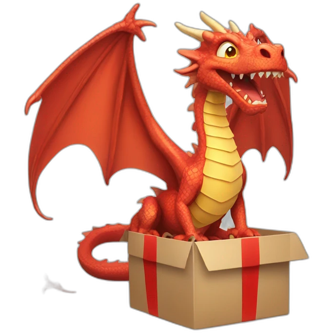 dragon from gift box emoji