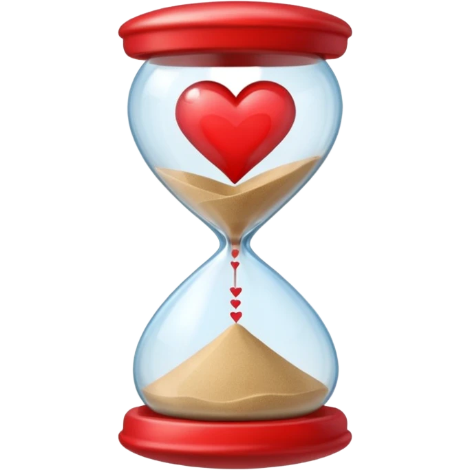 hourglass with a heart inside emoji