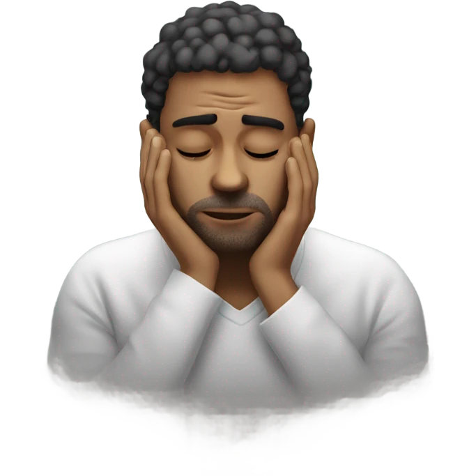 a stressed guy with lots od overthinking  emoji