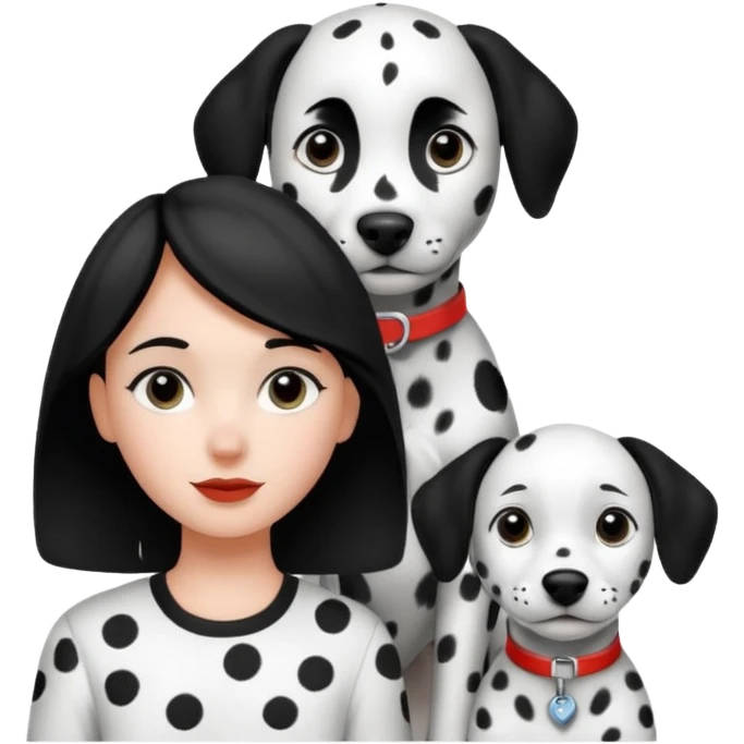 Girl Dalmatian and boy Dalmatian  emoji
