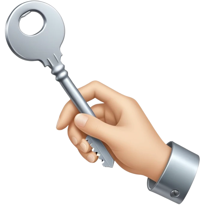 Hand taking key emoji